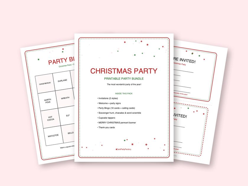 Christmas Party printable kit preview