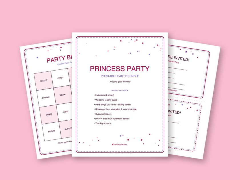 Princess Party printable kit preview